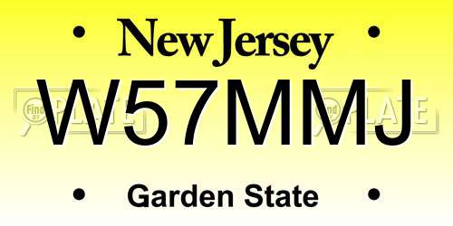 W57MMJ New Jersey License Plate
