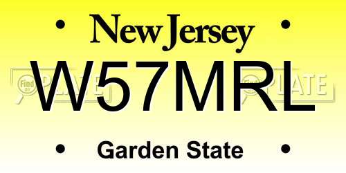 W57MRL New Jersey License Plate