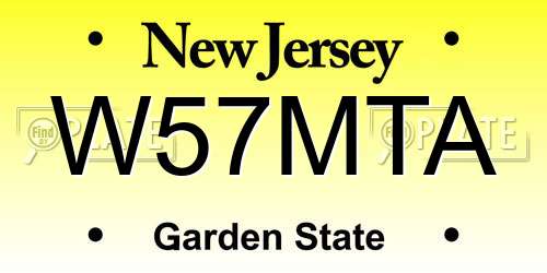W57MTA New Jersey License Plate