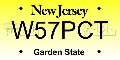 W57PCT New Jersey License Plate