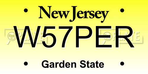 W57PER New Jersey License Plate