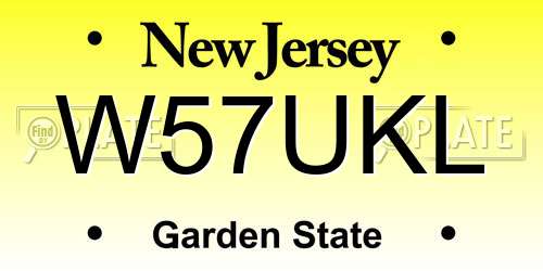 W57UKL New Jersey License Plate