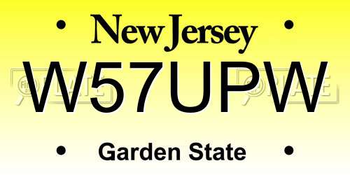 W57UPW New Jersey License Plate