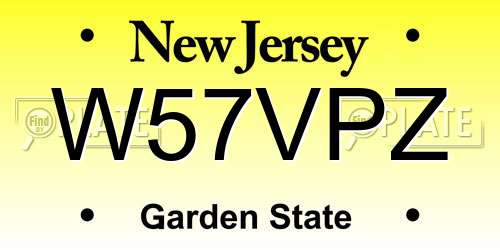W57VPZ New Jersey License Plate
