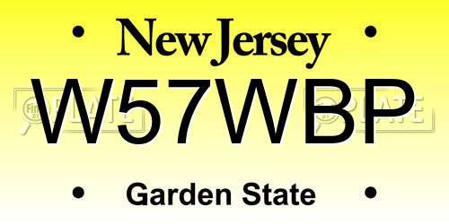 W57WBP New Jersey License Plate