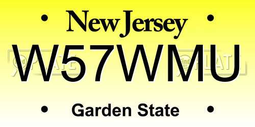 W57WMU New Jersey License Plate