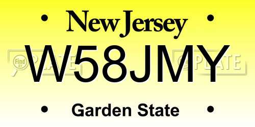 W58JMY New Jersey License Plate