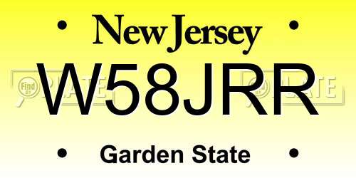 W58JRR New Jersey License Plate
