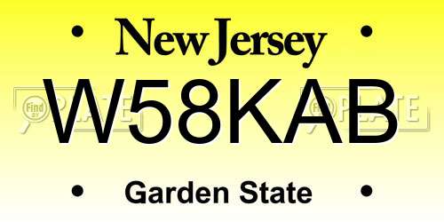 W58KAB New Jersey License Plate