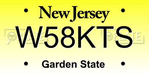 W58KTS New Jersey License Plate