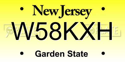 W58KXH New Jersey License Plate