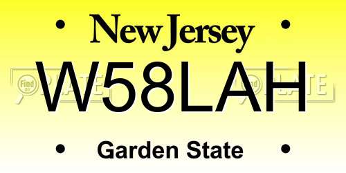 W58LAH New Jersey License Plate