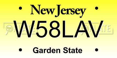 W58LAV New Jersey License Plate