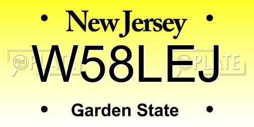 W58LEJ New Jersey License Plate