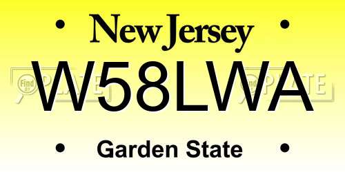 W58LWA New Jersey License Plate