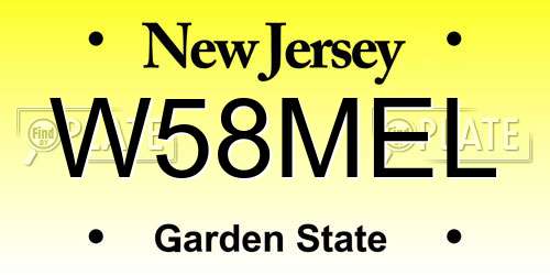 W58MEL New Jersey License Plate