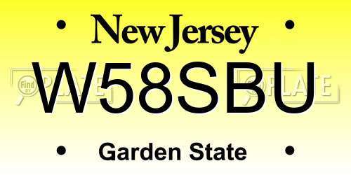 W58SBU New Jersey License Plate