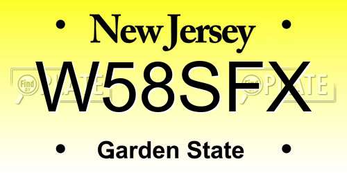 W58SFX New Jersey License Plate