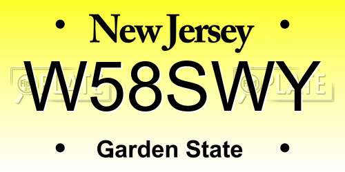 W58SWY New Jersey License Plate