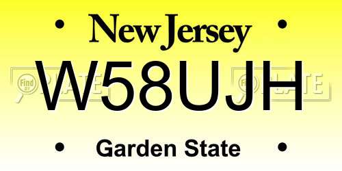 W58UJH New Jersey License Plate