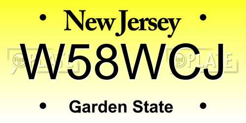 W58WCJ New Jersey License Plate