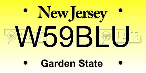 W59BLU New Jersey License Plate