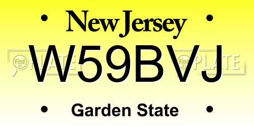 W59BVJ New Jersey License Plate