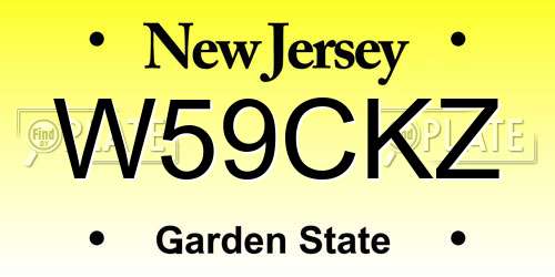 W59CKZ New Jersey License Plate