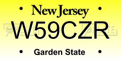 W59CZR New Jersey License Plate