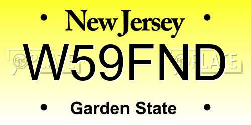 W59FND New Jersey License Plate