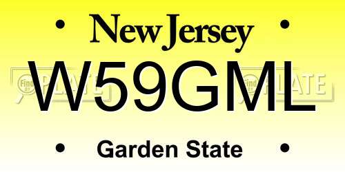 W59GML New Jersey License Plate