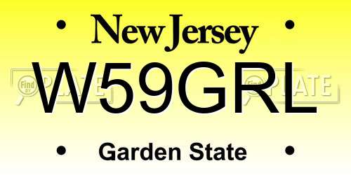 W59GRL New Jersey License Plate