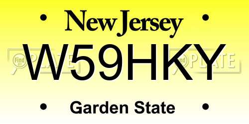 W59HKY New Jersey License Plate