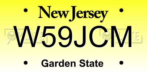 W59JCM New Jersey License Plate