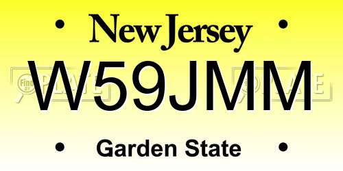 W59JMM New Jersey License Plate