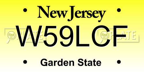 W59LCF New Jersey License Plate