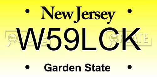 W59LCK New Jersey License Plate