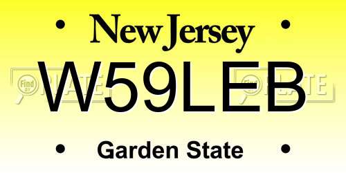W59LEB New Jersey License Plate