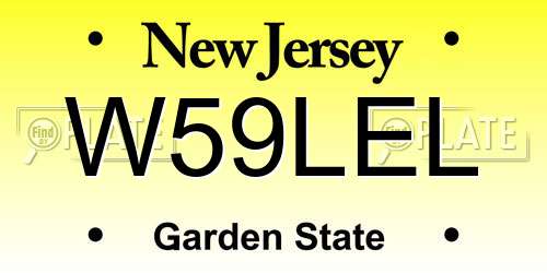 W59LEL New Jersey License Plate