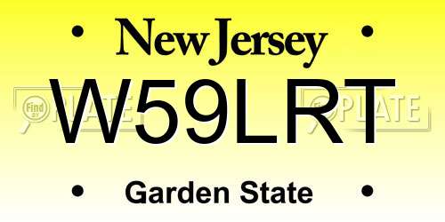 W59LRT New Jersey License Plate