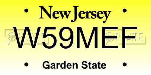 W59MEF New Jersey License Plate