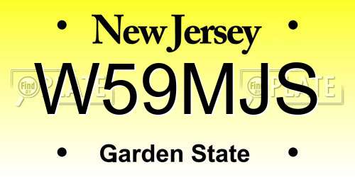 W59MJS New Jersey License Plate
