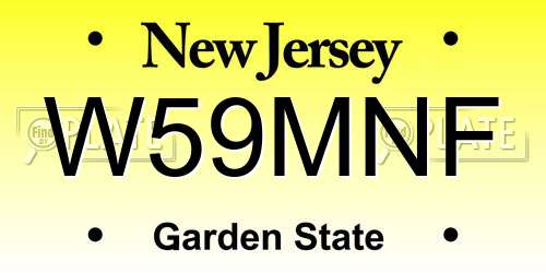 W59MNF New Jersey License Plate
