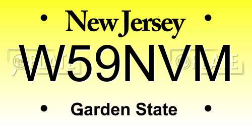 W59NVM New Jersey License Plate