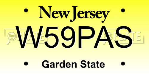 W59PAS New Jersey License Plate