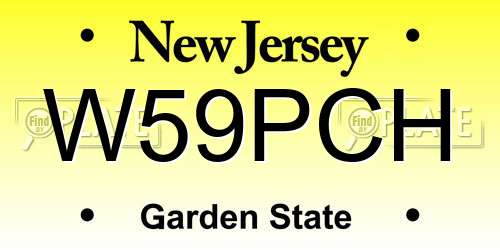 W59PCH New Jersey License Plate