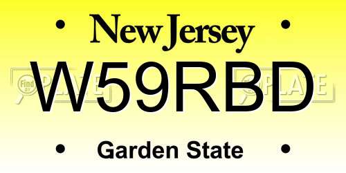 W59RBD New Jersey License Plate