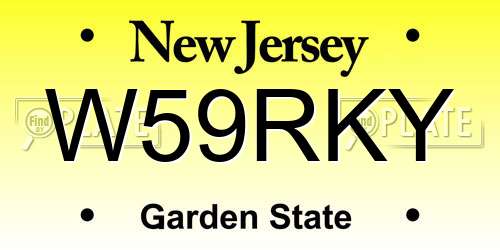 W59RKY New Jersey License Plate