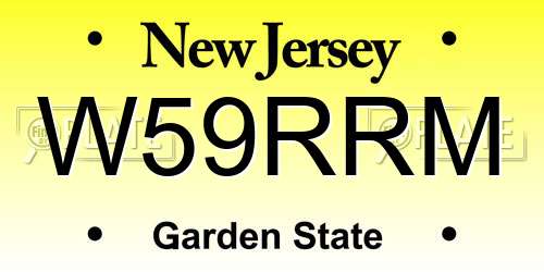 W59RRM New Jersey License Plate
