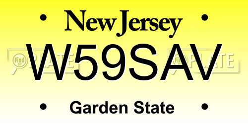 W59SAV New Jersey License Plate